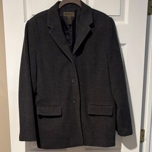 L.L.Bean Charcoal Wool-Blend Blazer Jacket